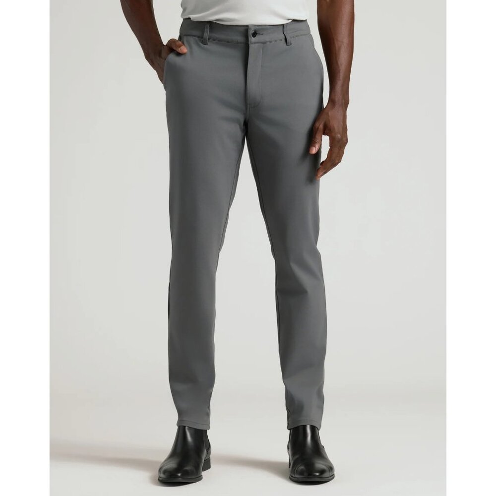 True Classic Men's Slim Fit Commuter Travel Pant 6 Pocket Gray Size 38 x 32